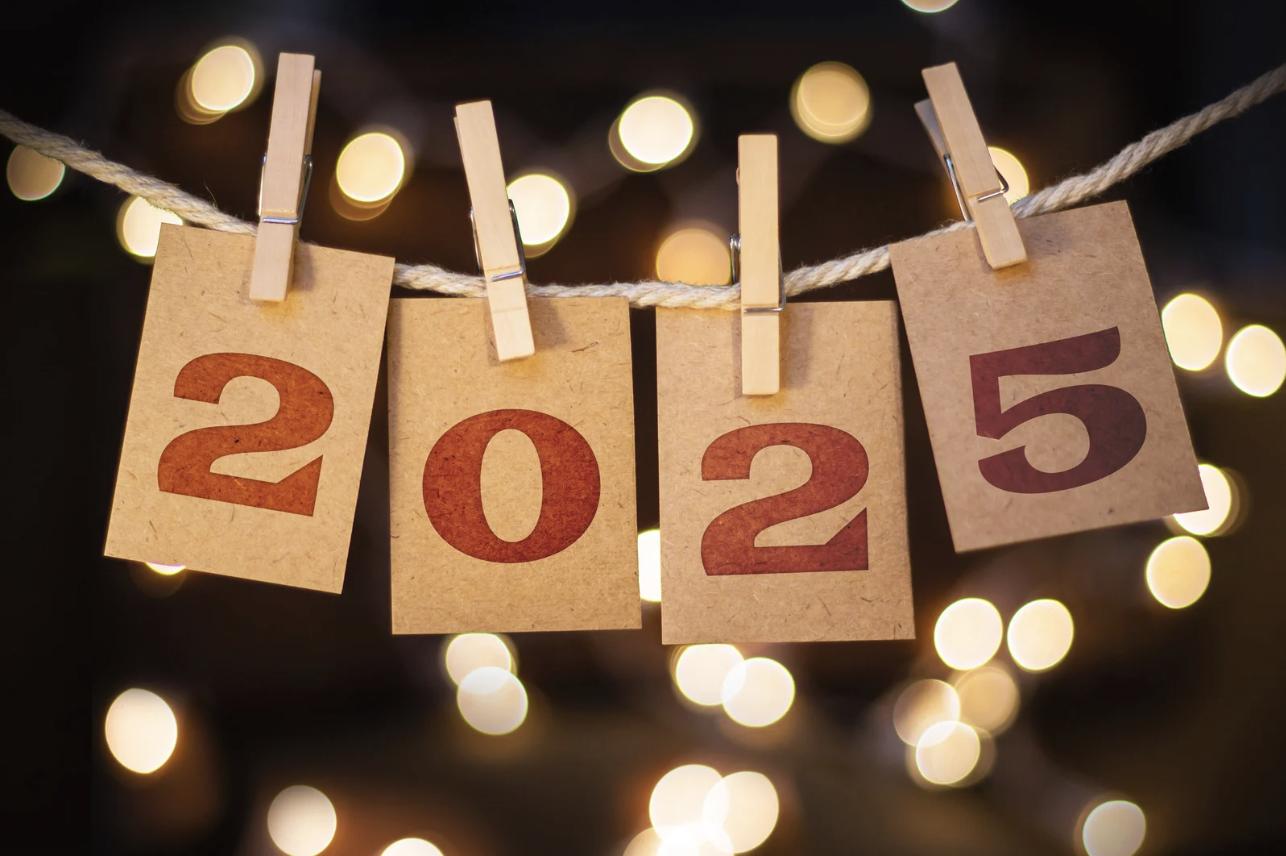 wood sign showing the year 2025